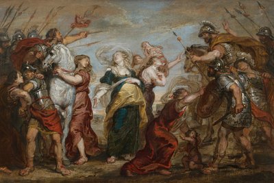De verzoening van de Romeinen en de Sabijnen door Justus van Egmont