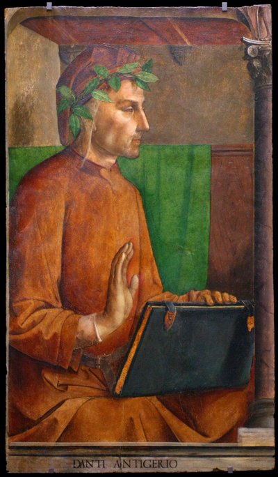 Portret van Dante Alighieri 1265-1321 door Justus van Gent