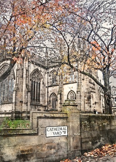 Het kerkplein in de herfst door Justyna Jaszke
