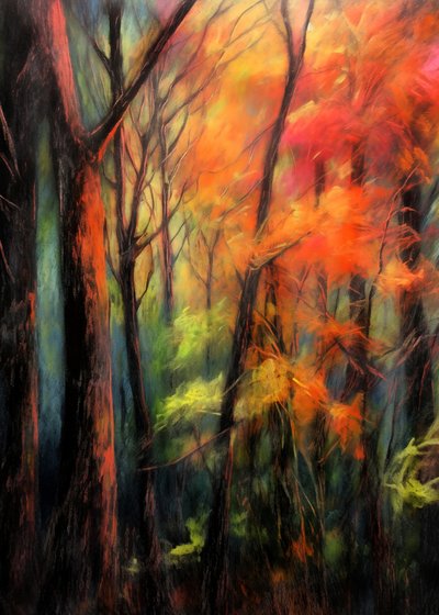 Herfstglans in het bos door Justyna Jaszke