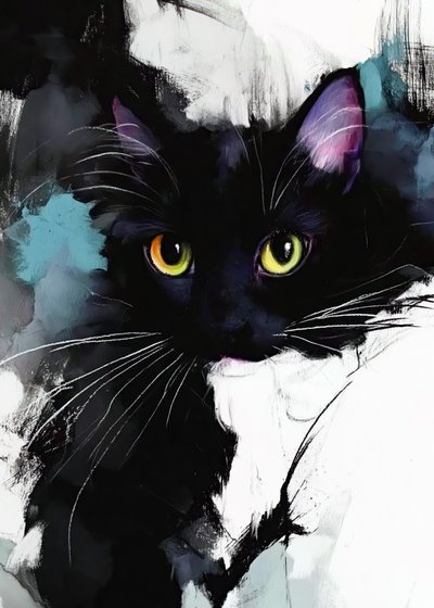 Pastelschilderij van een kat (16) door Justyna Jaszke