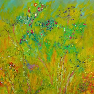 Kleurrijk veld met wilde bloemen door Justyna Jaszke