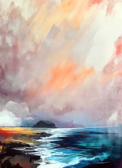 Spectaculaire zonsondergang aan de kust door Justyna Jaszke