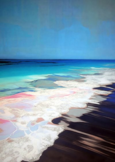 Levendig abstract kustlandschap door Justyna Jaszke