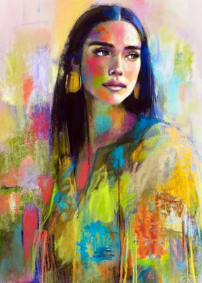 Portret van een levendige vrouw door Justyna Jaszke
