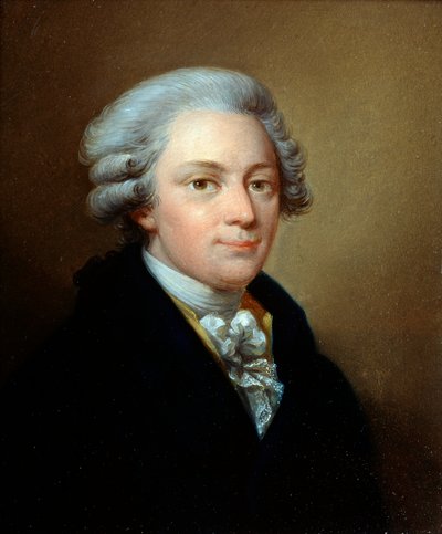 Portret van de componist Wolfgang Amadeus Mozart, 1756-1791, ca. 1783 door Józef Grassi