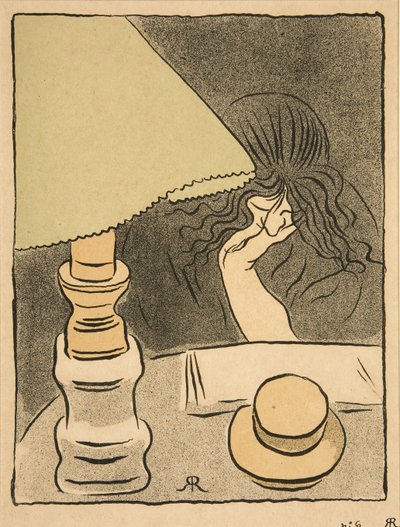 Vrouw en Lamp, gepubliceerd 1894 door József Rippl Rónai