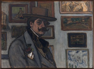 Zelfportret met bruine hoed, 1897 door József Rippl Rónai