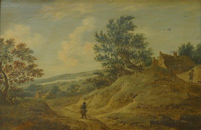 Heuvelachtig landschap door KMS 1017 Monogrammist C.H