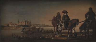 Prins Christian, de troonopvolger, eendenjacht bij kasteel Nykøbing door KMS 1530 Monogrammist A.M.