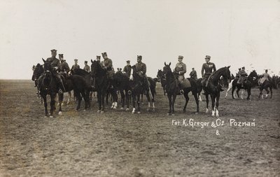 Album Jack Bosio - Oorlogscampagne 1917-1920: Militaire missie in Polen (Warschau - Posen) maart-april 1919, een paardenbatterij in Posen (Poznan) door K. Greger