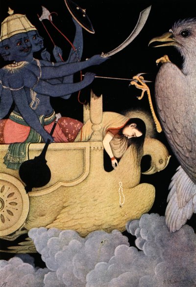 Ravana vecht met Jatayu, 1913 door K Venkatappa