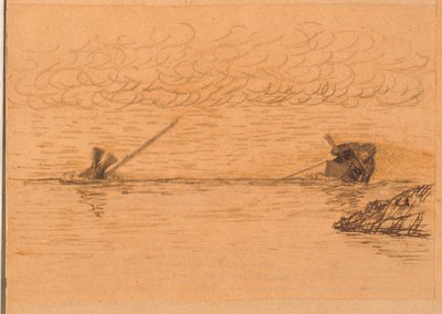Kajakman harpoeneert een duikende zeehond door Kaarale Andreassen