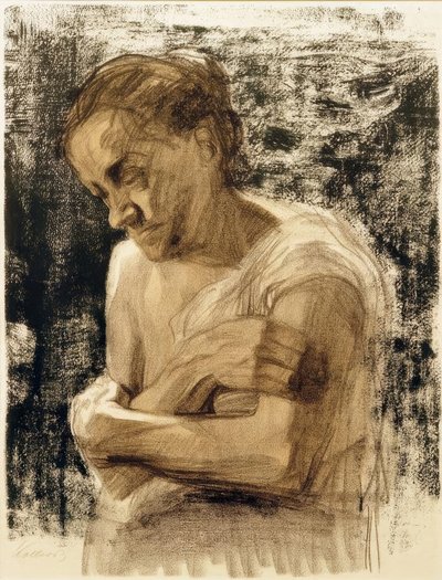 Halffiguur van een Vrouw met Gekruiste Armen door Käthe Kollwitz