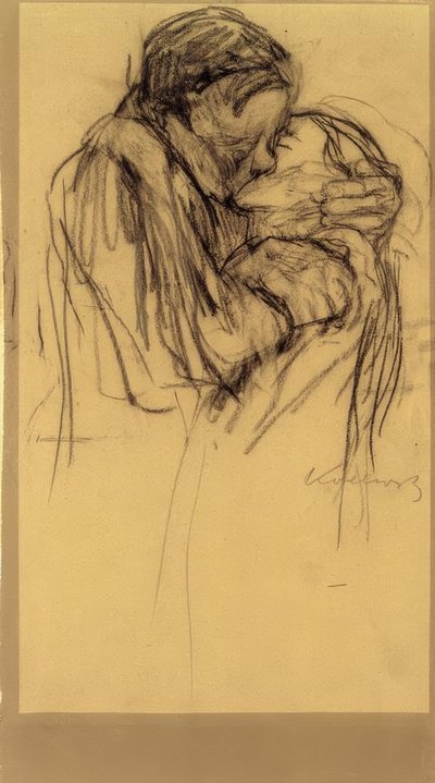 De Kus door Käthe Kollwitz