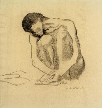 K. Kollwitz, Hurkende vrouwelijke naakt door Käthe Kollwitz