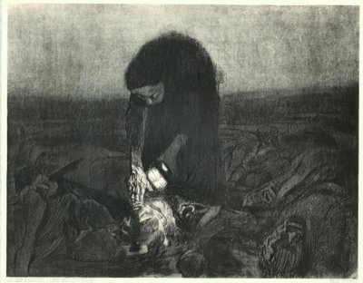 Slagveld door Käthe Kollwitz