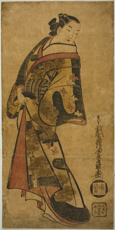 Staande courtisane door Kaigetsudō Dohan