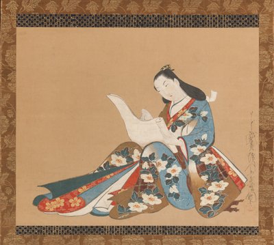 Courtisane schrijft een brief door Kaigetsudō Doshin