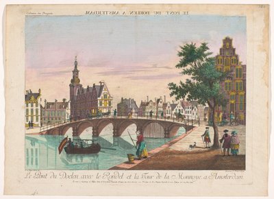Gezicht op de Doelenbrug over de Amstel te Amsterdam door Kaiserlich Franziskische Akademie