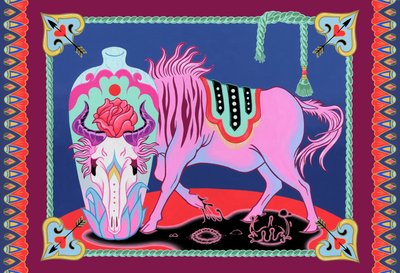 Wildebeest and Vase, 2021 door Kam Tsz