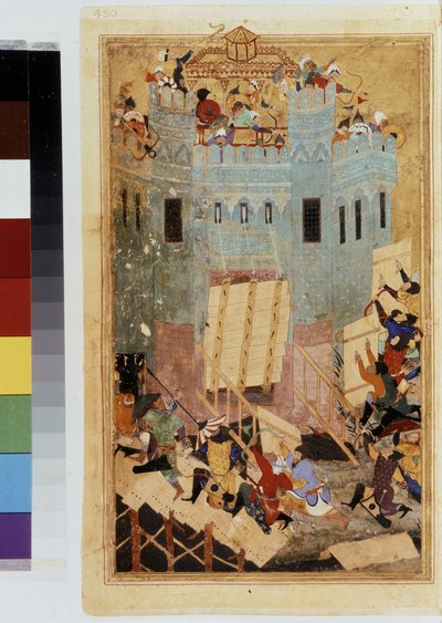 TIMUR (Tamerlane): Timur belegert het kasteel van de Hospitaalridders in Smyrna in 1402 door Kamal ud Din Behzad