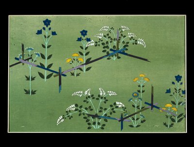 Herfstbloemen, studie voor stof door Kamisaka Sekka