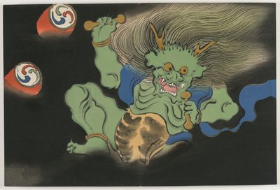Bloemen van Honderd Werelden: God van de Donder door Kamisaka Sekka