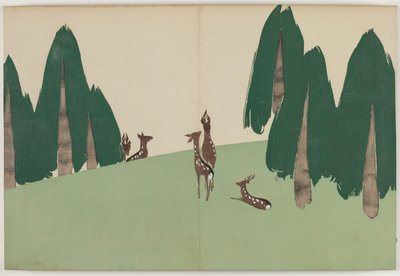 Bloemen van honderd werelden (Momoyogusa): Kasuga-vlakte (Kasugano) door Kamisaka Sekka