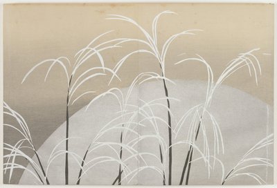 Bloemen van Honderd Werelden: Susuki Gras in Maanlicht door Kamisaka Sekka