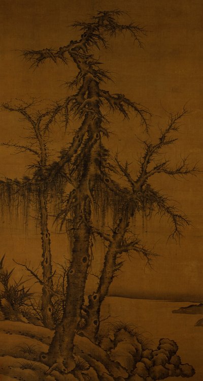 Oude Bomen, Bamboe en Rotsen, ca. 1300 door Kan Li