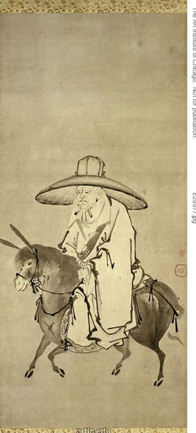 De dichter Du Fu rijdt op een ezel door Kanô Shigenobu