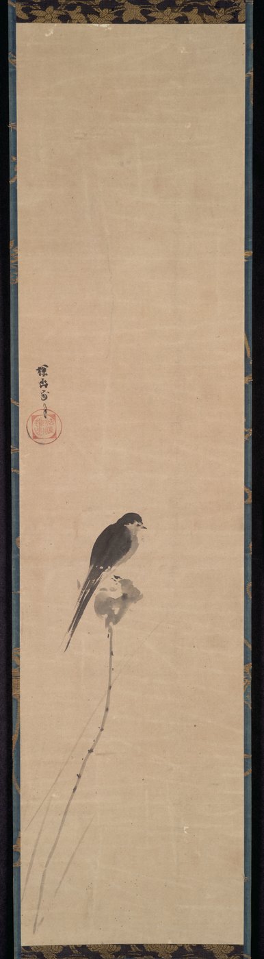 Vogel op een Lotusknop door Kanō Tan’yū
