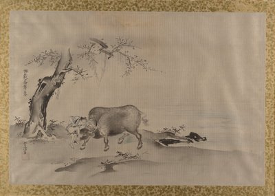 Album met kopieën van Chinese schilderijen, 17e eeuw door Kanô Yôboku Tsunenobu