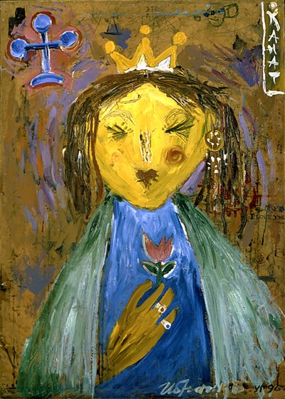 Expressionistische koningin met bloem door Kanat Ibragimov