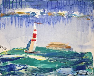 Zeilboot op de golven door Kanat Ibragimov