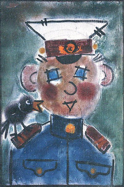 Eigenzinnige man met vogel door Kanat Ibragimov