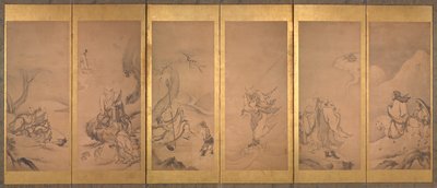 Boeddhistische, taoïstische en confucianistische patriarchen door Kano Sanraku