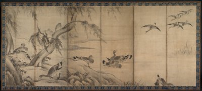 Wilde ganzen, late 1500s-vroege 1600s door Kano Sanraku