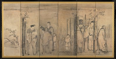 Zeven wijzen van het bamboebos, Vier ouderlingen van Mt. Shang, 1600s door Kanō Tan’yū