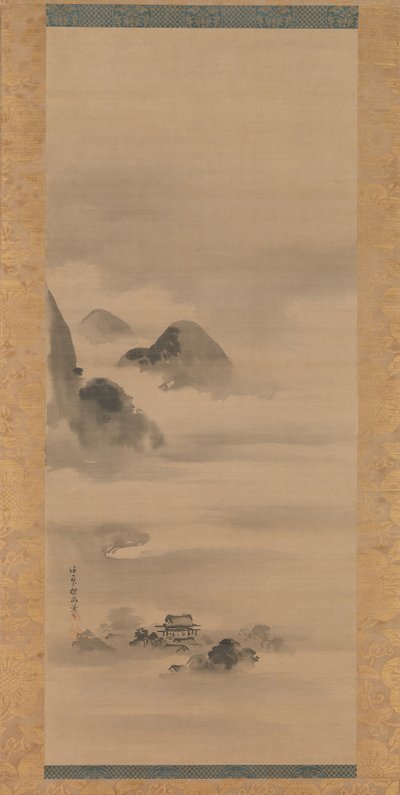 Landschap in maanlicht, na 1662 door Kanō Tan’yū