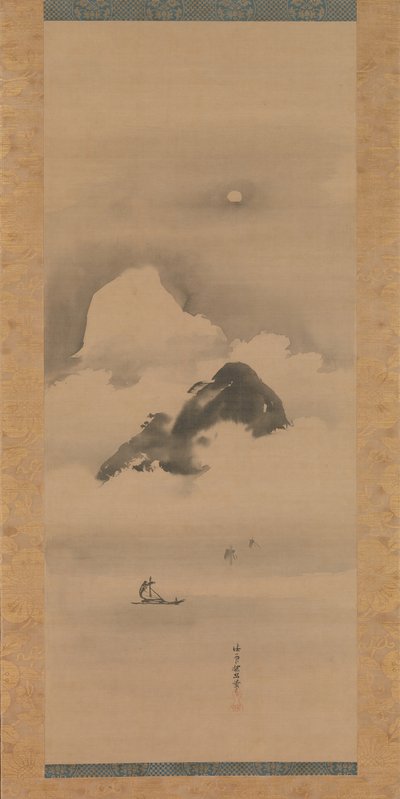 Landschap in maanlicht door Kanō Tan’yū
