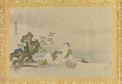 Album met kopieën van Chinese schilderijen, Albumblad door Kano Tsunenobu