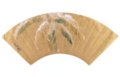 Bananenpalm in sneeuw door Kano Tsunenobu