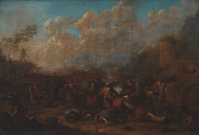 Cavalerieschermutseling bij een Fort door Karel Breydel