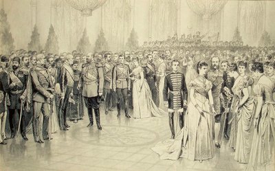 Hofbal in de Sint-Nicolaashal van het Winterpaleis door Karel Brozh