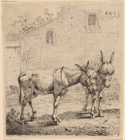 Twee Ezelinnen door Karel Dujardin