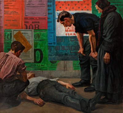 Ongeluk op de bouwplaats door Karel Myslbek