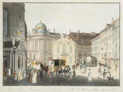 Het Sint-Michielsplein in Wenen, begin 19e eeuw door Karel Postl