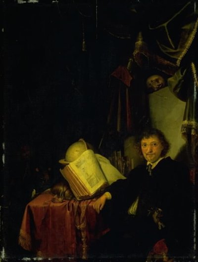 Portret van een Man in een Interieur door Karel Slabbaert